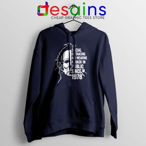 Funny Michael Myers Covid Navy Hoodie Real Face