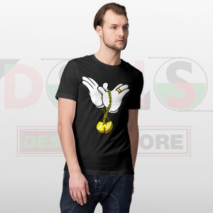 Funny Mickey Gloves Wu Tang Chain Tshirt