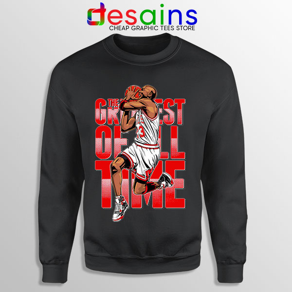 GOAT Michael Jordan Fire Red Black Sweatshirt Retro NBA