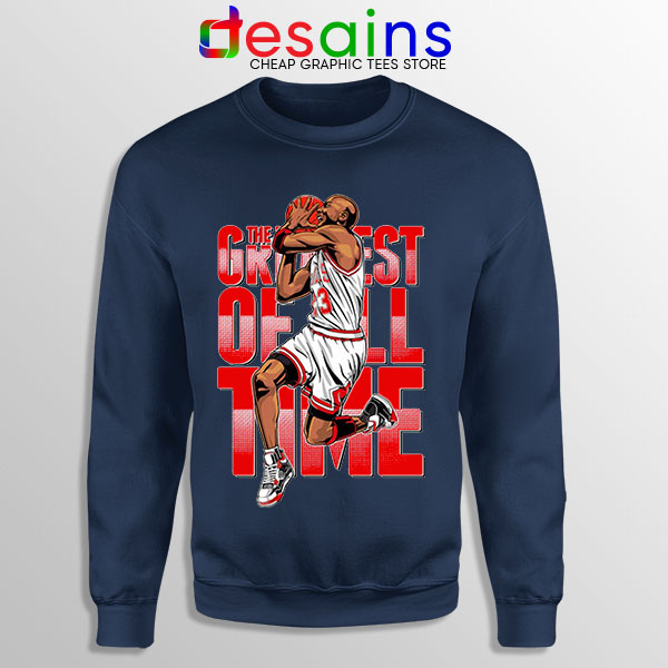 GOAT Michael Jordan Fire Red Navy Sweatshirt Retro NBA