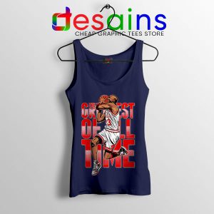 GOAT Michael Jordan Fire Red Navy Tank Top Retro NBA