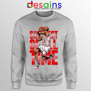 GOAT Michael Jordan Fire Red Sport Grey Sweatshirt Retro NBA