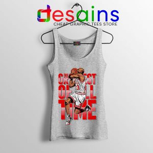 GOAT Michael Jordan Fire Red Sport Grey Tank Top Retro NBA