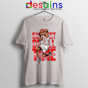 GOAT Michael Jordan Fire Red Sport Grey Tshirt Retro NBA