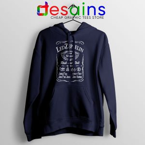 Led Zepelin Whiskey Navy Hoodie Old School Daniels