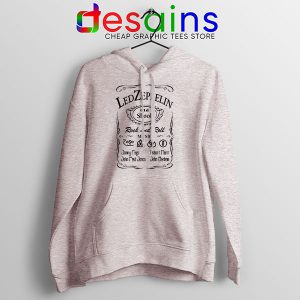 Led Zepelin Whiskey Sport Grey Hoodie Old School Daniels