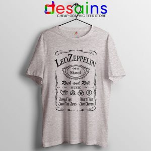 Led Zepelin Whiskey Sport Grey Tshirt Old School Daniels