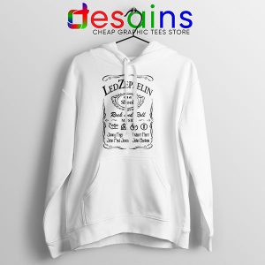 Led Zepelin Whiskey WHite Hoodie Old School Daniels