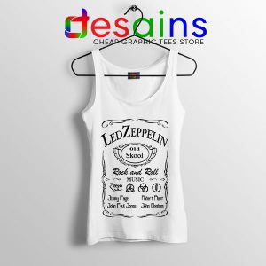 Led Zepelin Whiskey White Tank Top Old School Daniels