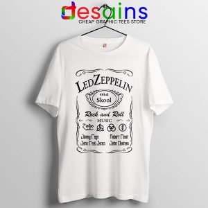 Led Zepelin Whiskey White Tshirt Old School Daniels