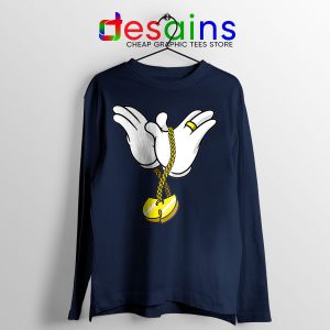 Mickey Gloves Wu Tang Chain Navy Long Sleeve Tee Cheap Funny
