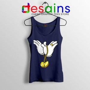 Mickey Gloves Wu Tang Chain Navy Tank Top Cheap Funny