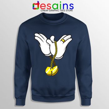 Mickey Gloves Wu Tang Chain Navy Sweatshirt Cheap Funny