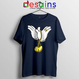 Mickey Gloves Wu Tang Chain Navy bTshirt Cheap Funny