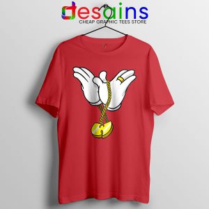 Mickey Gloves Wu Tang Chain Red Tshirt Cheap Funny