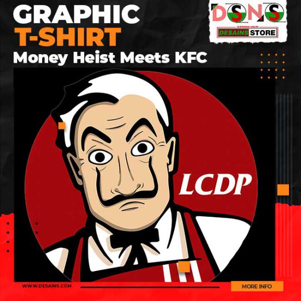 Money Heist The Masks Graphic T-shirt - Funny KFC Logo