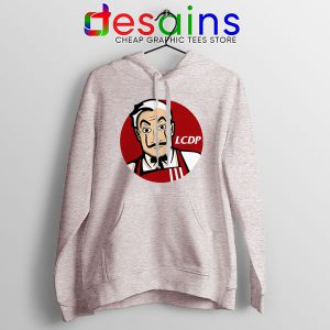 Money Heist The Masks Sport Grey Hoodie Funny KFC Logo