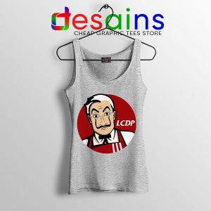 Money Heist The Masks Sport Grey Tank Top Funny KFC Logo