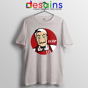 Money Heist The Masks Sport Grey Tshirt Funny KFC Logo