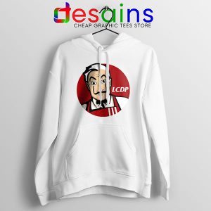 Money Heist The Masks White Hoodie Funny KFC Logo