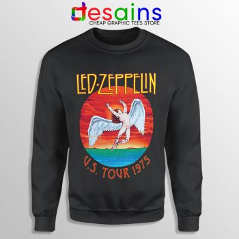 North American Tour 1975 Black Sweatshirt Led Zeppelin Merch