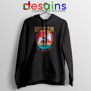 North American Tour 1975 Merch Black Hoodie Led Zeppelin