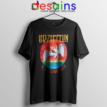 North American Tour 1975 Merch Black Tshirt Led Zeppelin