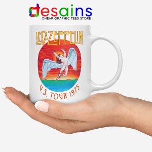 North American Tour 1975 Merch White Mug Led Zeppelin