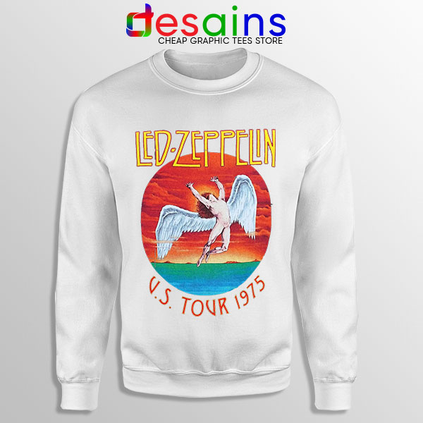 North American Tour 1975 White Sweatshirt Led Zeppelin Merch