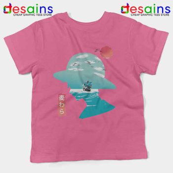 One Piece Good Day to Sail Pink Kids Tee Monkey D Luffy