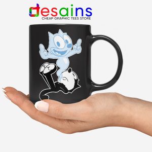 RIP the Cat Felix Funny Black Mug Cartoon Characters