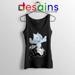 RIP the Cat Felix Funny Black Tank Top Cartoon Characters