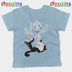 RIP the Cat Felix Funny Light Blue Kids Tee Cartoon Characters