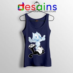 RIP the Cat Felix Funny Navy Tank Top Cartoon Characters