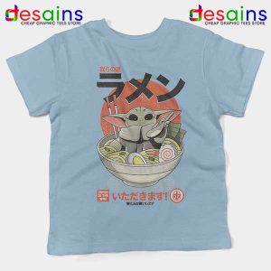 Recipes Ramen Noodles Grogu Light Blue Kids Tee Mandalorian