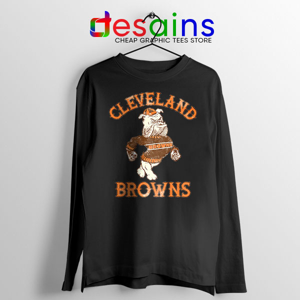 Retro Symbol Cleveland Browns Black Long Sleeve Tee NFL