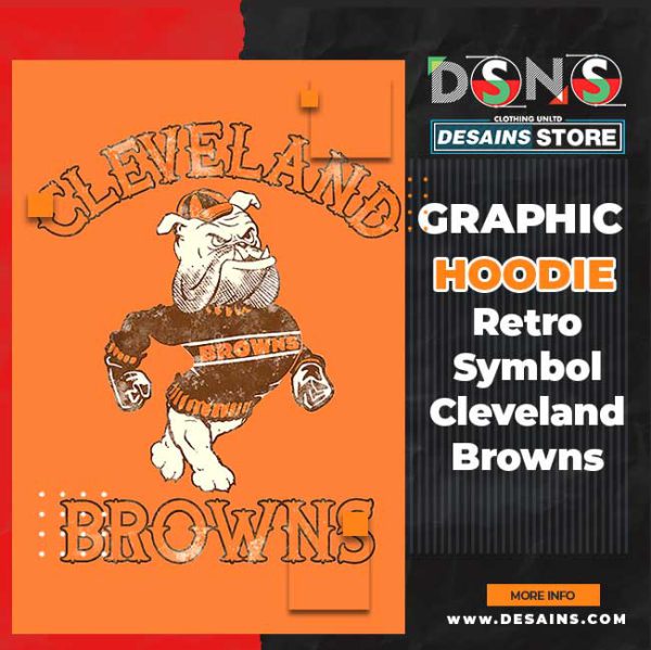Retro Symbol Cleveland Browns Graphic Hoodie - NFL