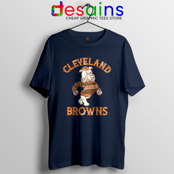 Retro Symbol Cleveland Browns Navy Tshirt NFL