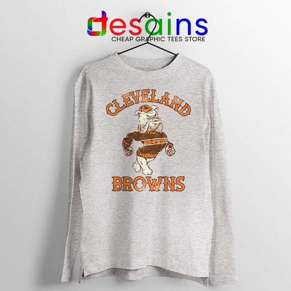 Retro Symbol Cleveland Browns Sport Grey Long Sleeve Tee NFL