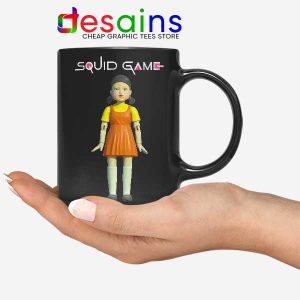 Squid Game Doll Mascot Black Mug Netflix Merch