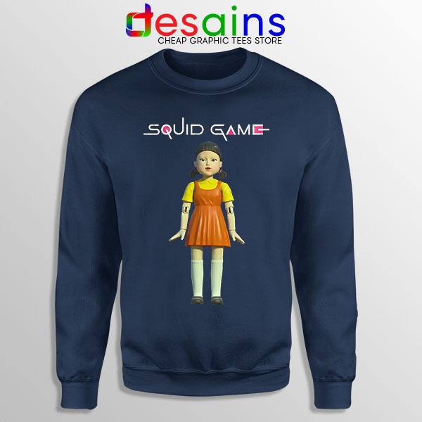 Squid Game Doll Mascot Navy Sweatshirt Netflix Merch