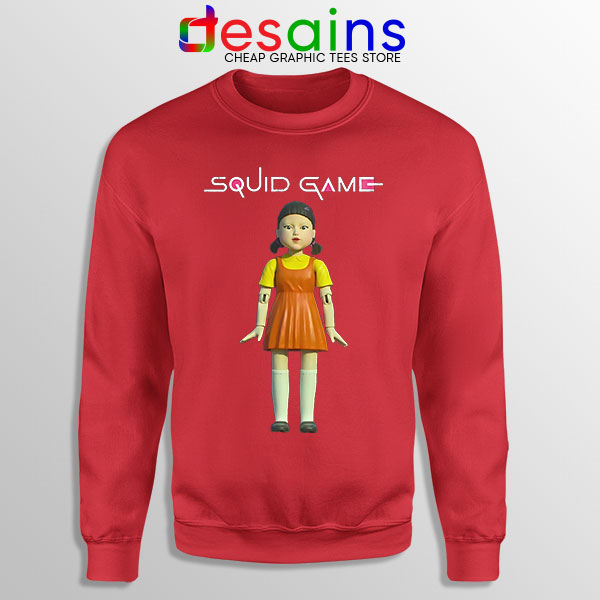 Squid Game Doll Mascot Red Sweatshirt Netflix Merch