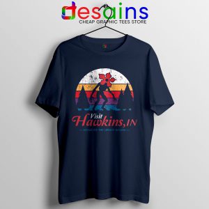 Visit Hawkins Stranger Things Navy Tshirt The Upside Down