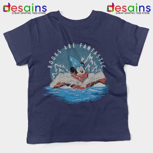 Books Are Fantastic Mickey Navy Kids Tee Hobbies Reading