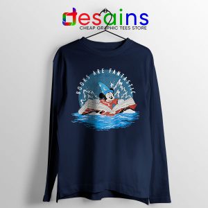 Books Are Fantastic Mickey Navy Long Sleeve Tee Hobbies