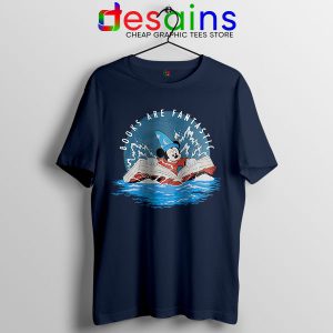 Books Are Fantastic Mickey Navy Tshirt Hobbies Reading