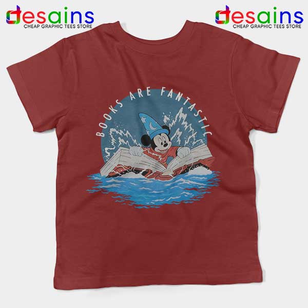Books Are Fantastic Mickey Red Kids Tee Hobbies Reading