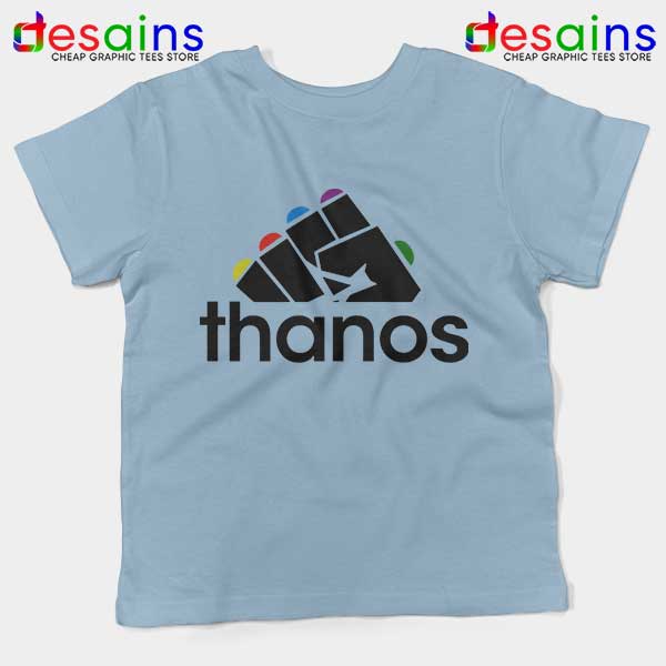 Buy Thanos Infinity Gauntlet Adidas Light Blue Kids Tee Logo