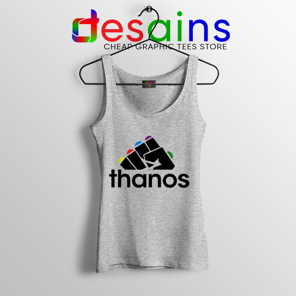 Buy Thanos Infinity Gauntlet Adidas SPort Grey Tank Top Logo 5