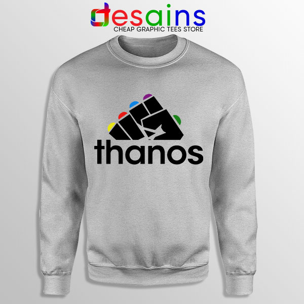 Buy Thanos Infinity Gauntlet Adidas Sport Grey Sweatshirt Logo
